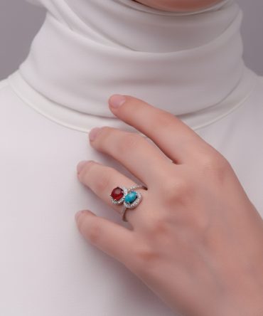 خاتم فيروز وعقيق نسائي